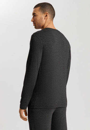 75036 Casuals Long Sleeve Shirt V-Neck - 996 Caviar